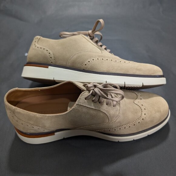 NEW Allen Edmonds Carson Hybrid Bone Suede Wingtip Oxford Shoes Size 9 D 44 main image 8